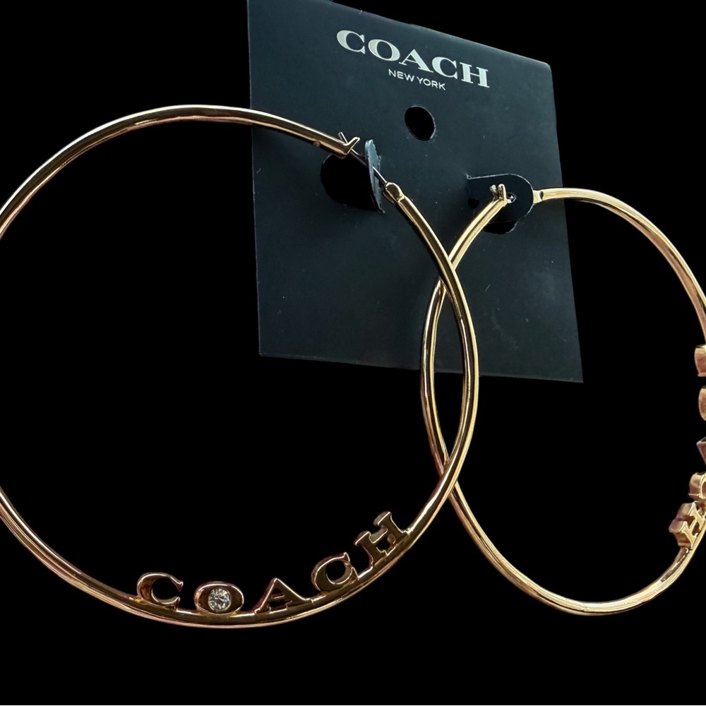 Coach Signature Hoop Earrings NWT a Coach x Jennifer Lopez Collaboration